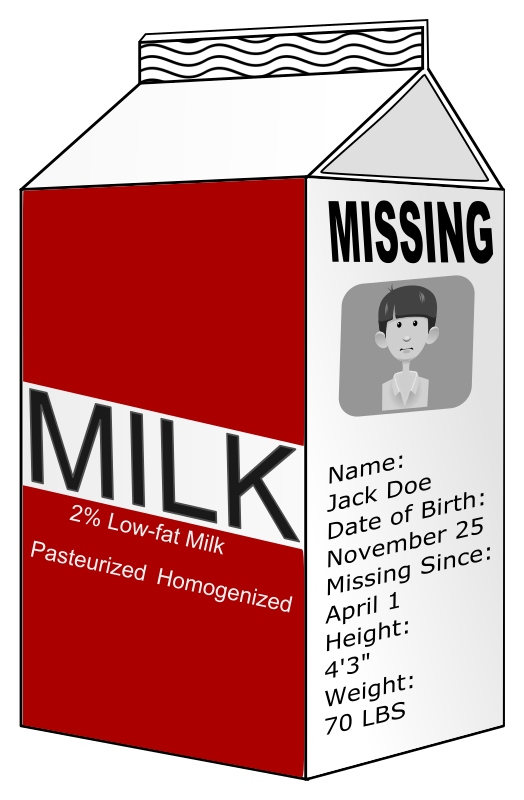 Missing Kid Milk Carton