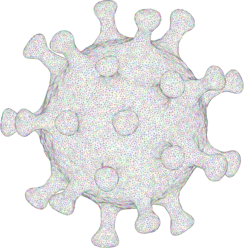 Coronavirus 3D Wireframe Colorful