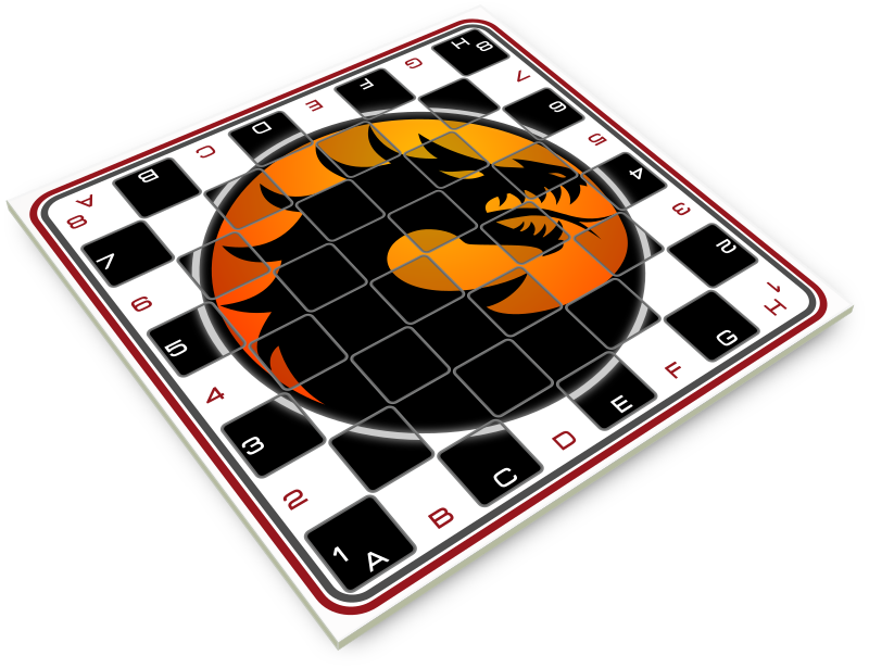 Dragon Logo Chess Board - 3d