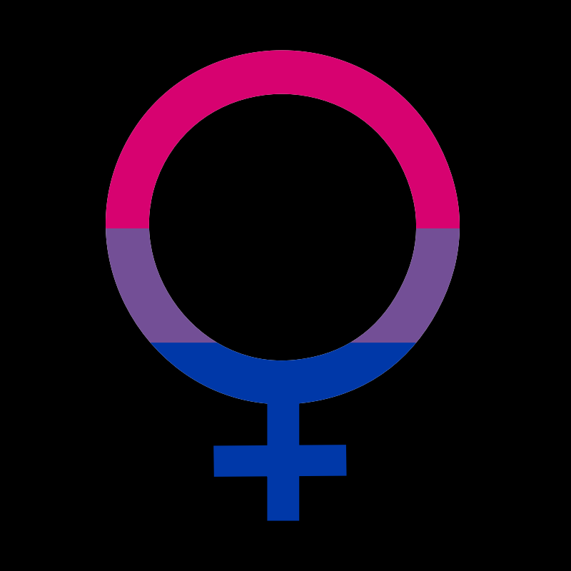 bisexual female venus icon on black square