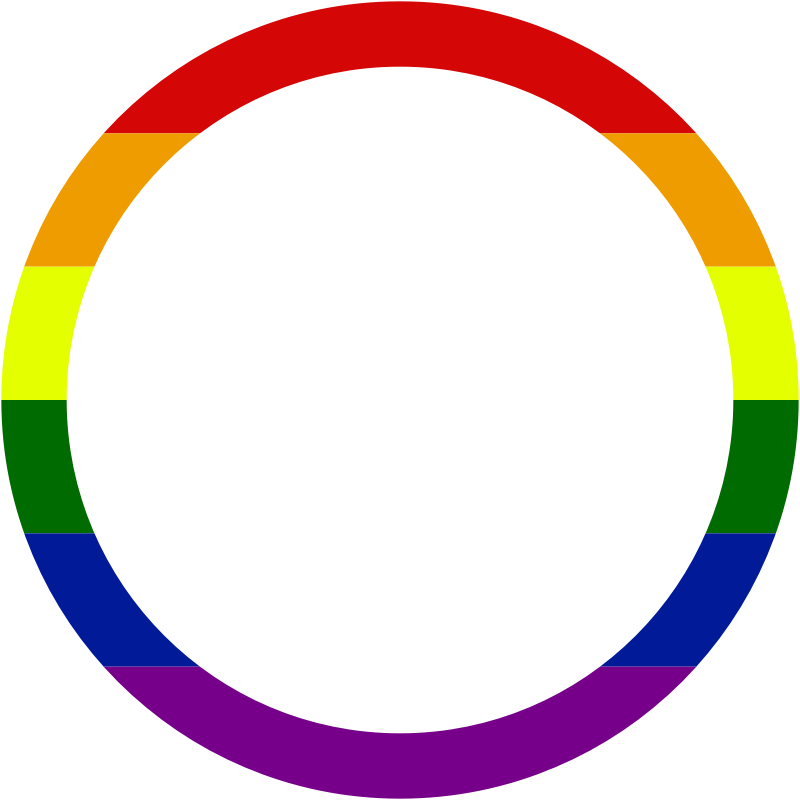 LGBT thin rainbow pride round border 