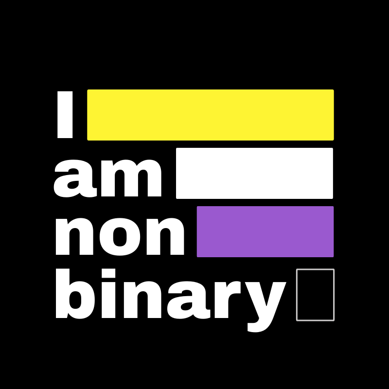I am nonbinary gender square profile sign