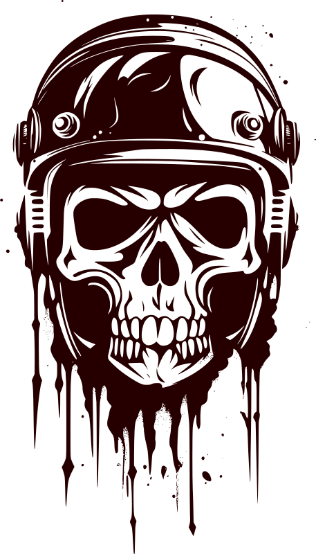 Skull in helmet