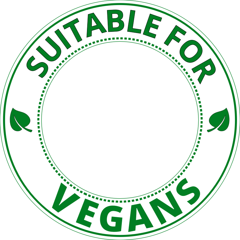 Suitable for vegans round label sticker transparent