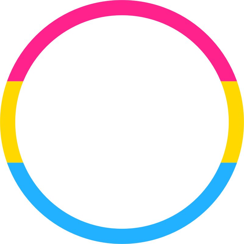 Pansexual pride flag round border or profile frame