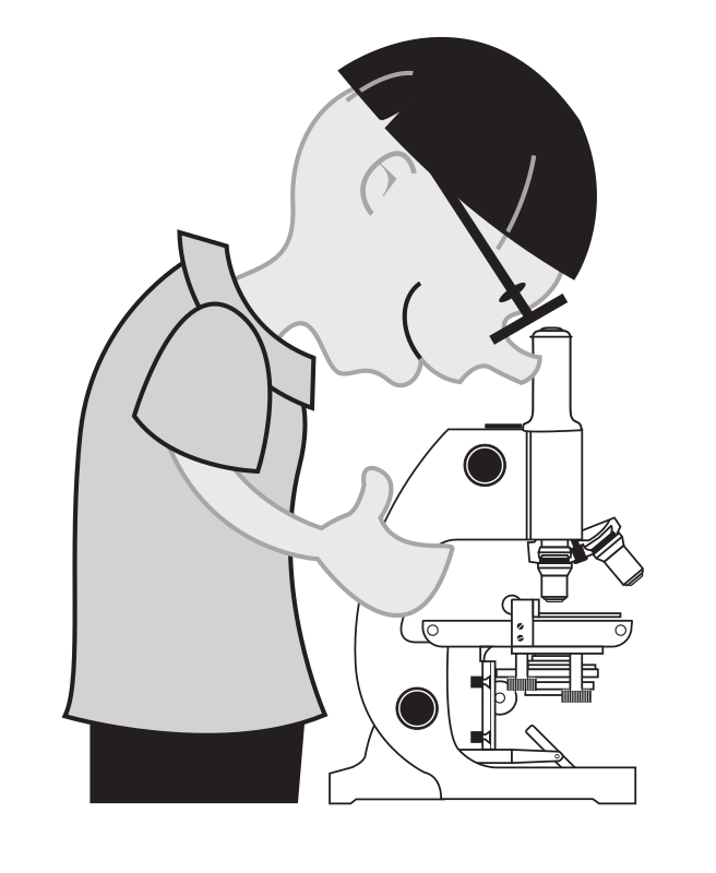 Kid at a microscope