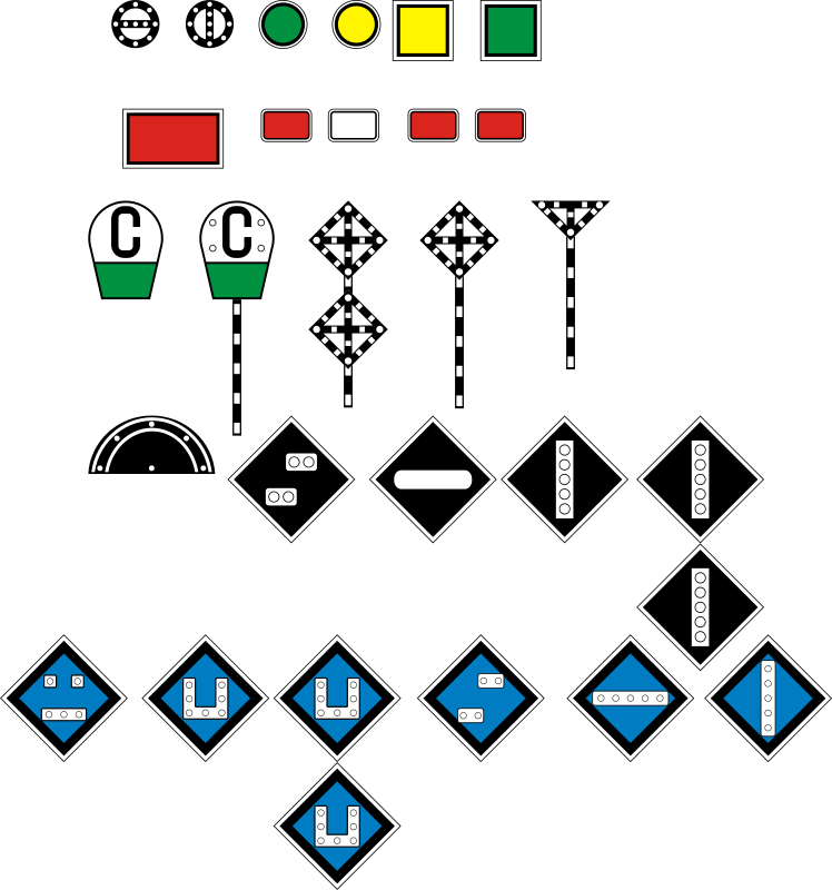 Russian (Soviet) signs of travel and signaling railways