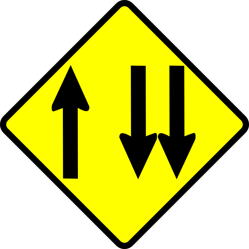 caution-overtaking lane