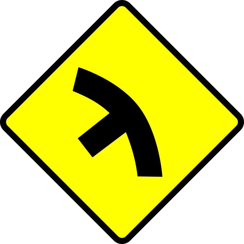 caution-t in curve