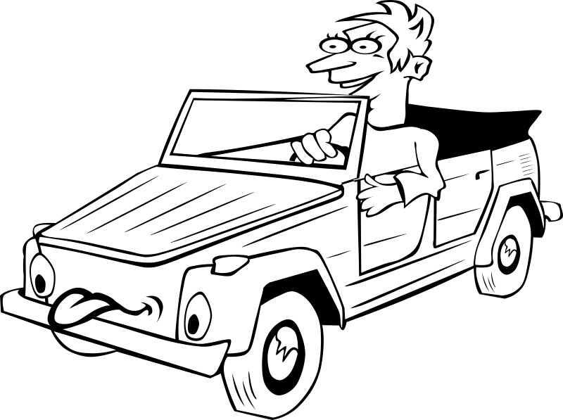 G Boy Driving Car Cartoon 1