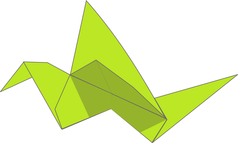 Origami flying bird