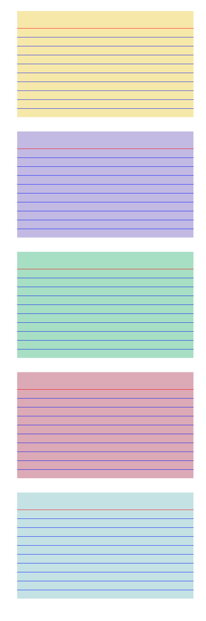 Colored index cards - Openclipart