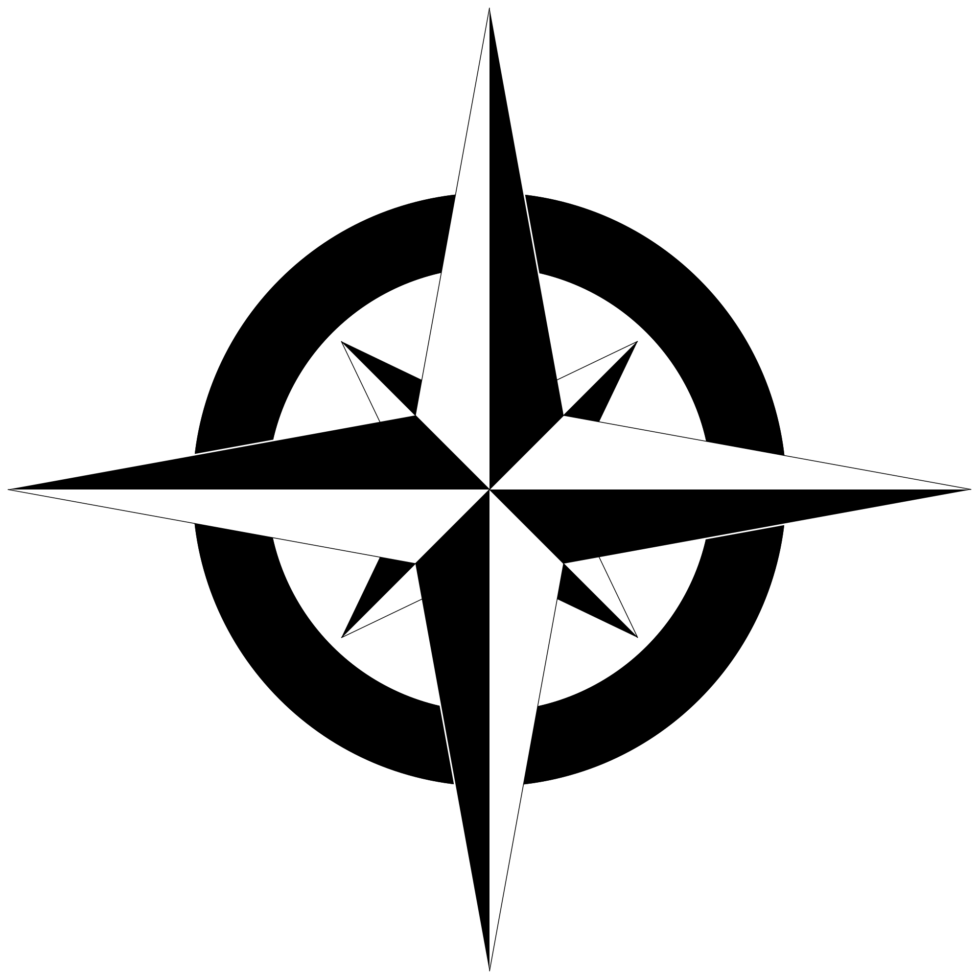 blank compass rose vector