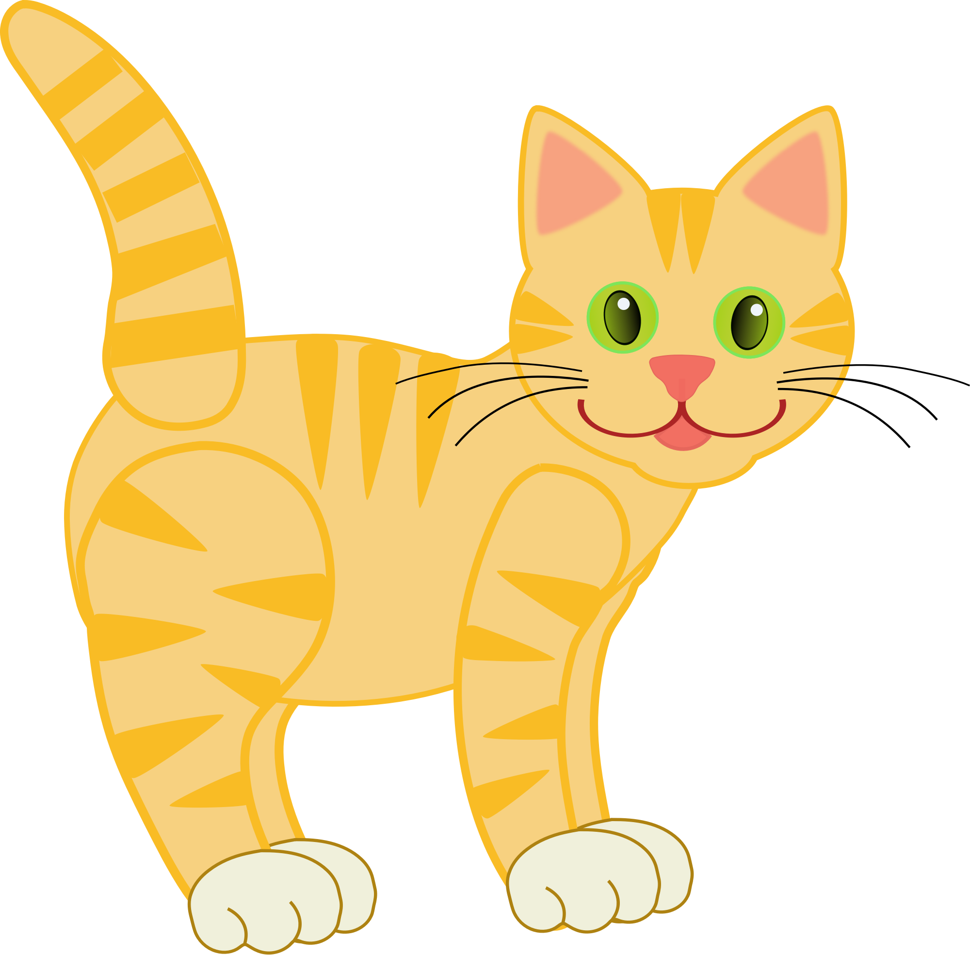 Yellow Tiger Cat(four legs) - Openclipart