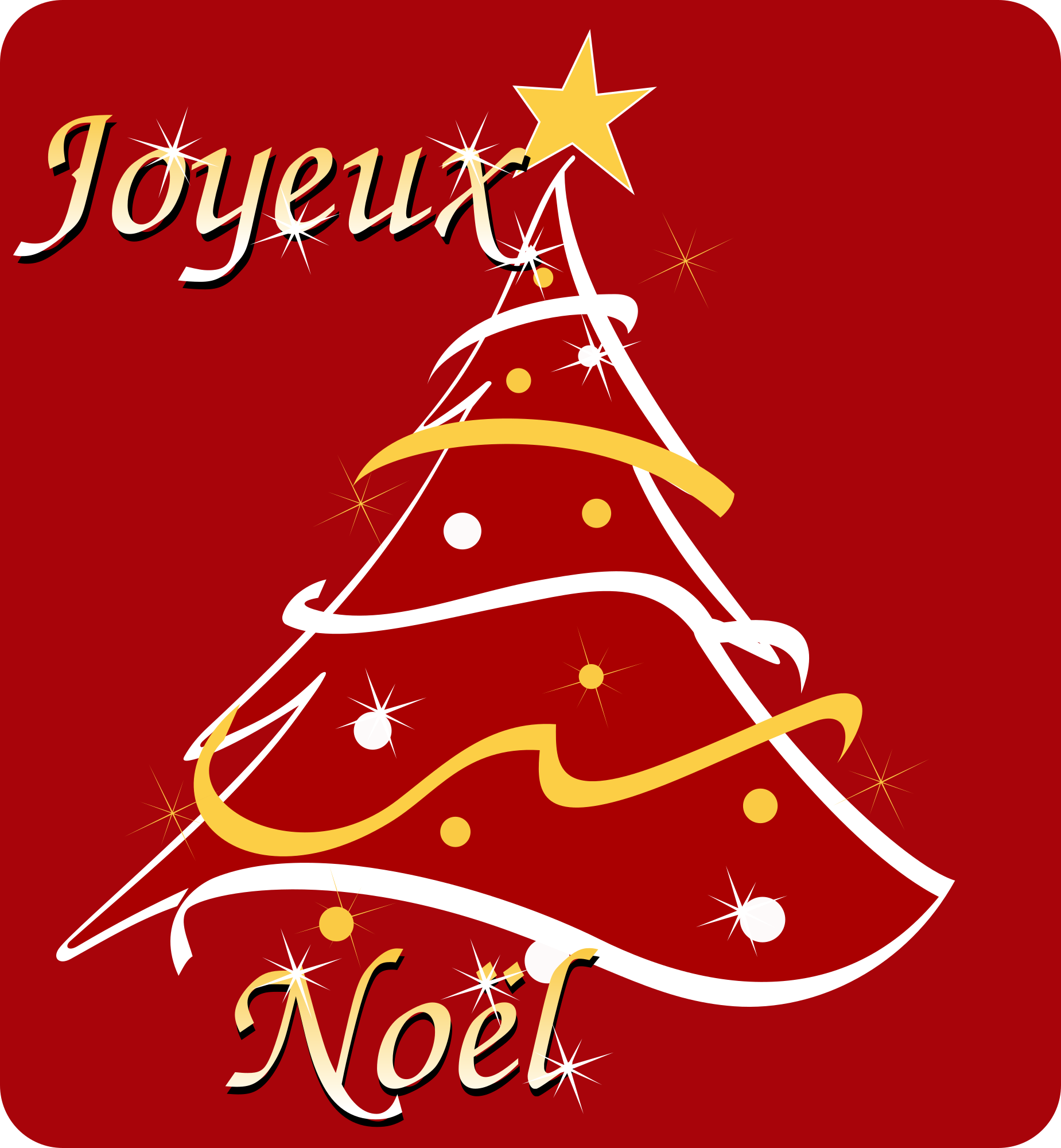 Joyeux Noel - Merry Christmas in french - Openclipart