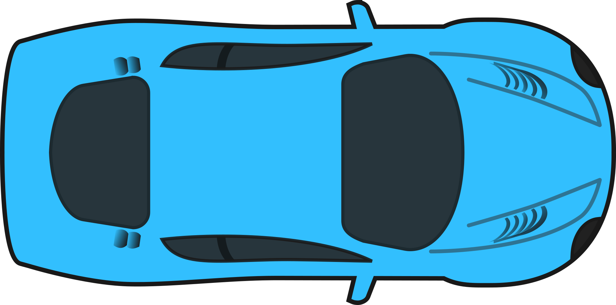 suv top view blue