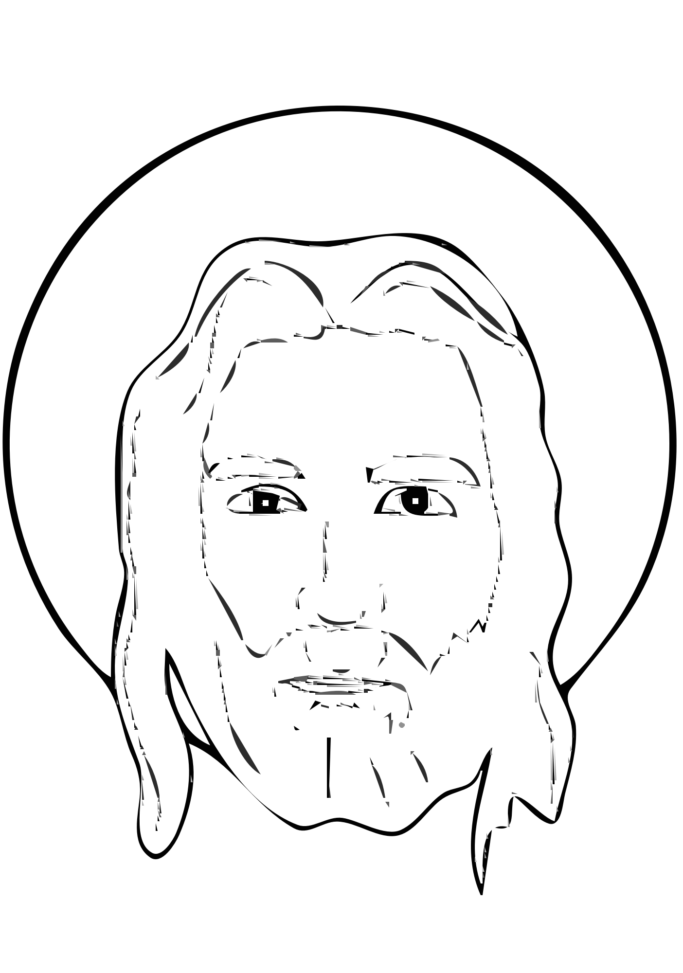 jesus face coloring pages