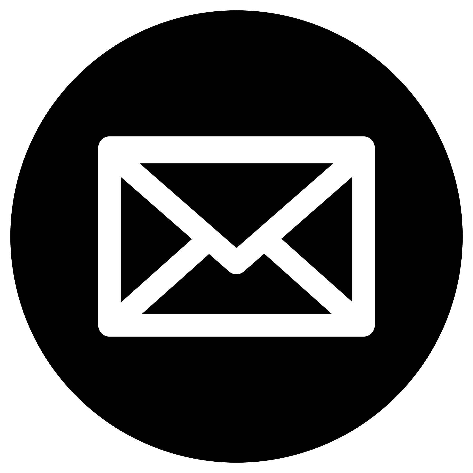 Mail Icon - White on Black - Openclipart