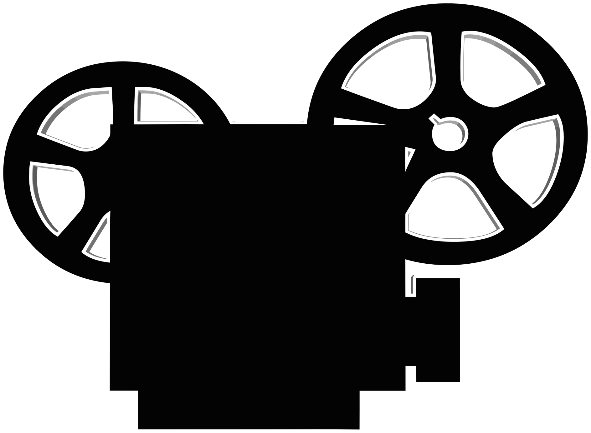 movie projector clip art black and white