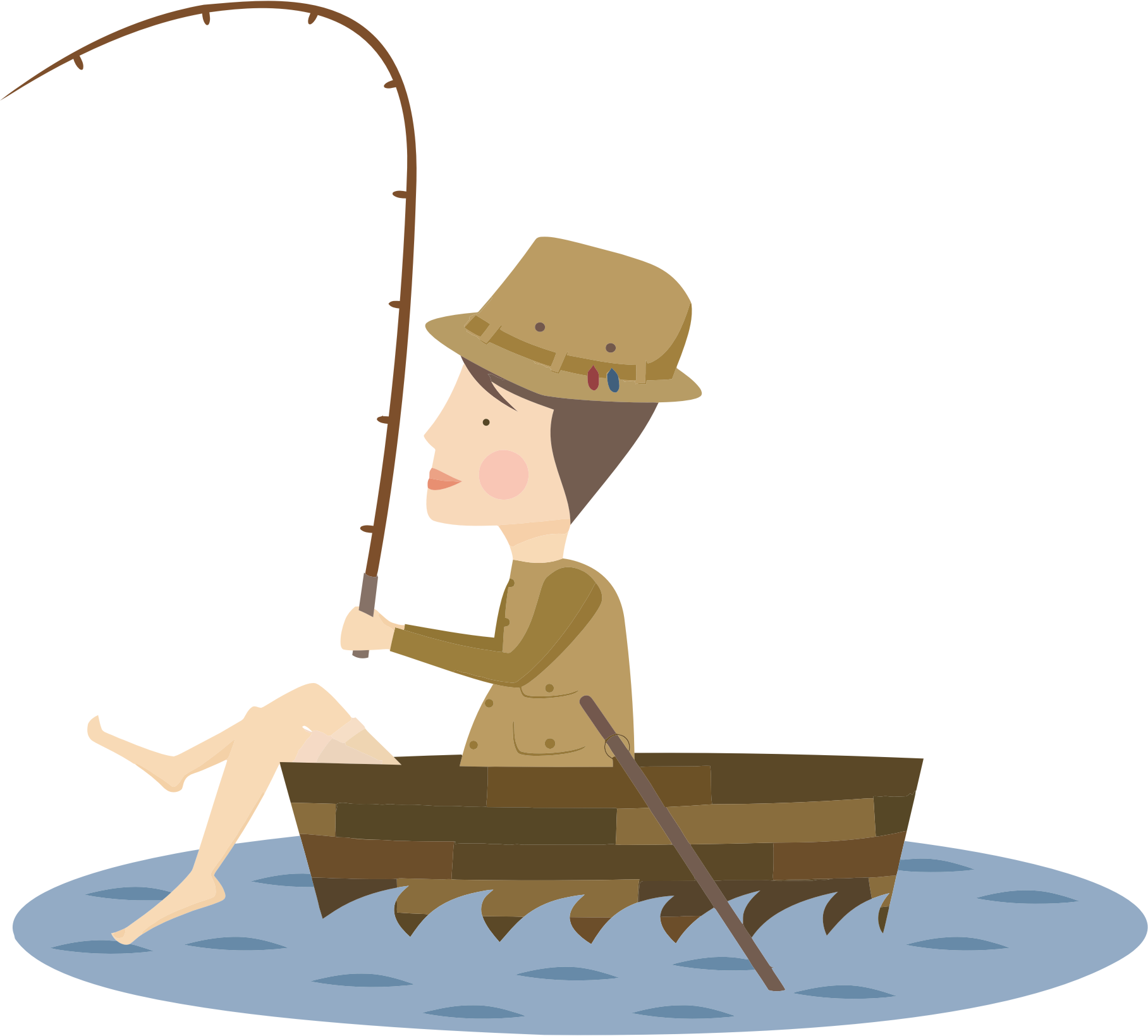 Cartoon Fisherman - Openclipart