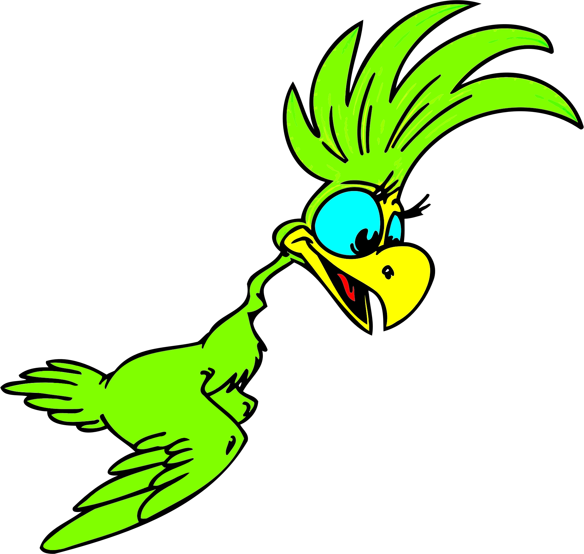 cartoon green parrot