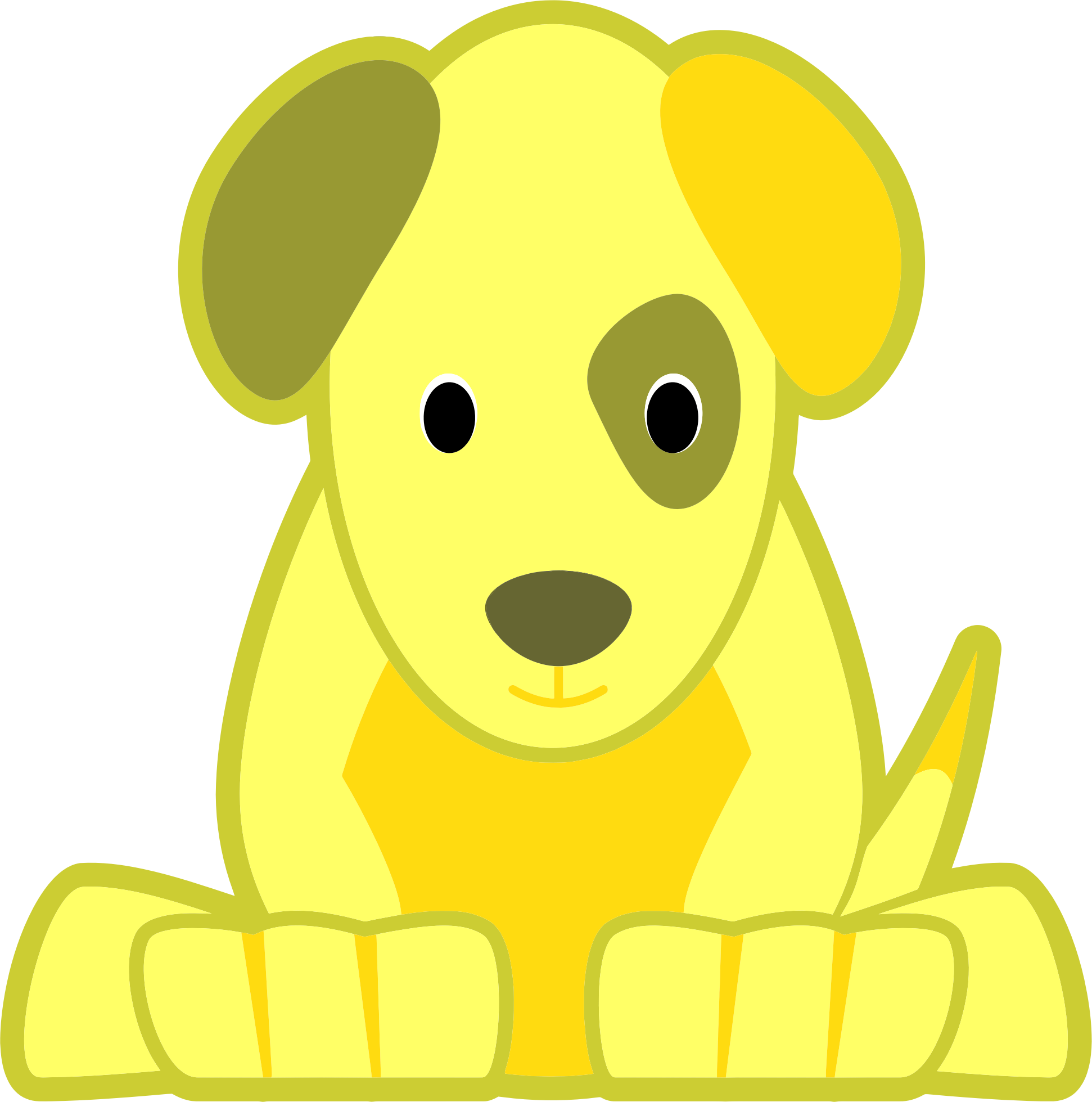 yellow dog clipart