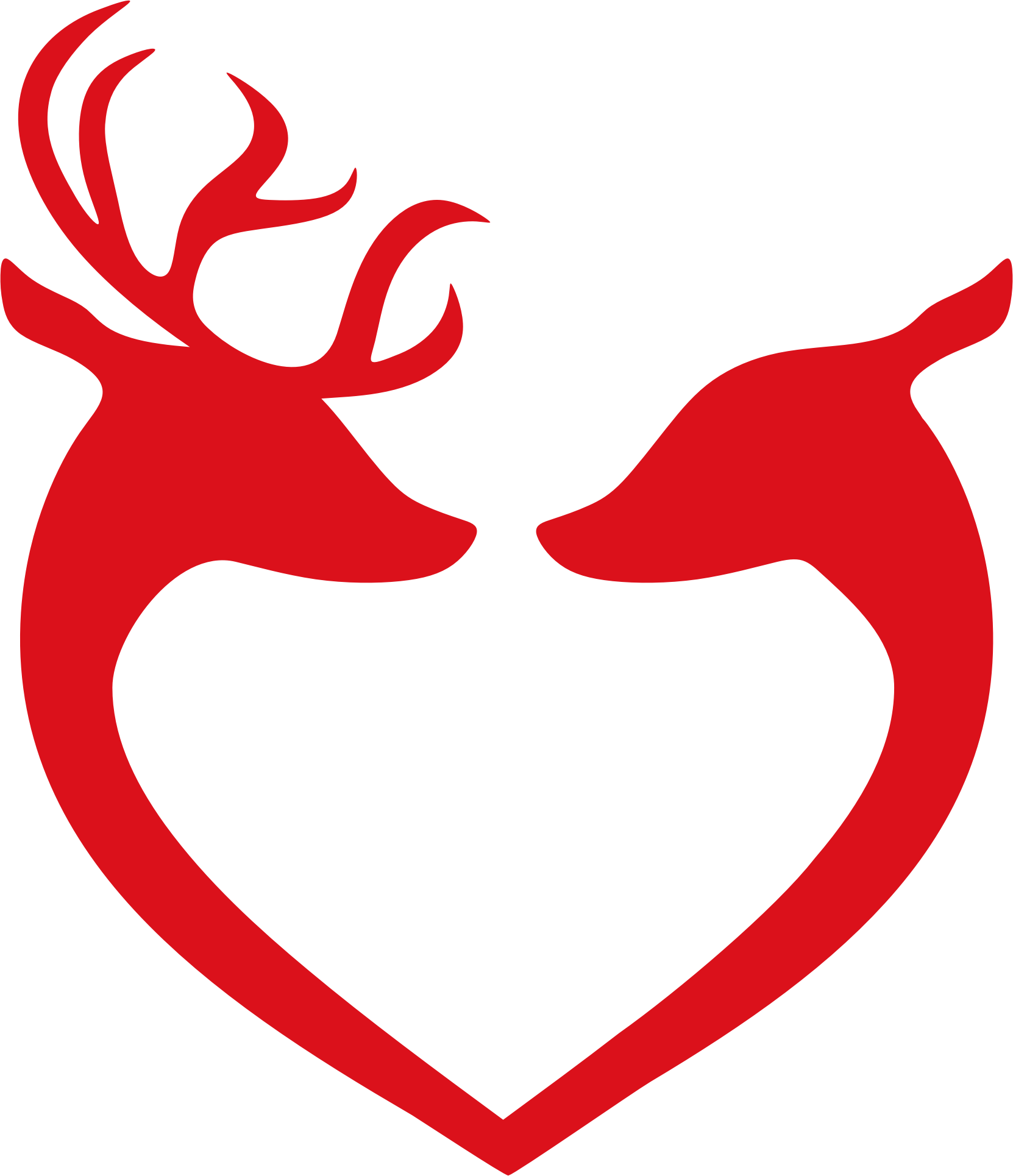 deer antler silhouette heart