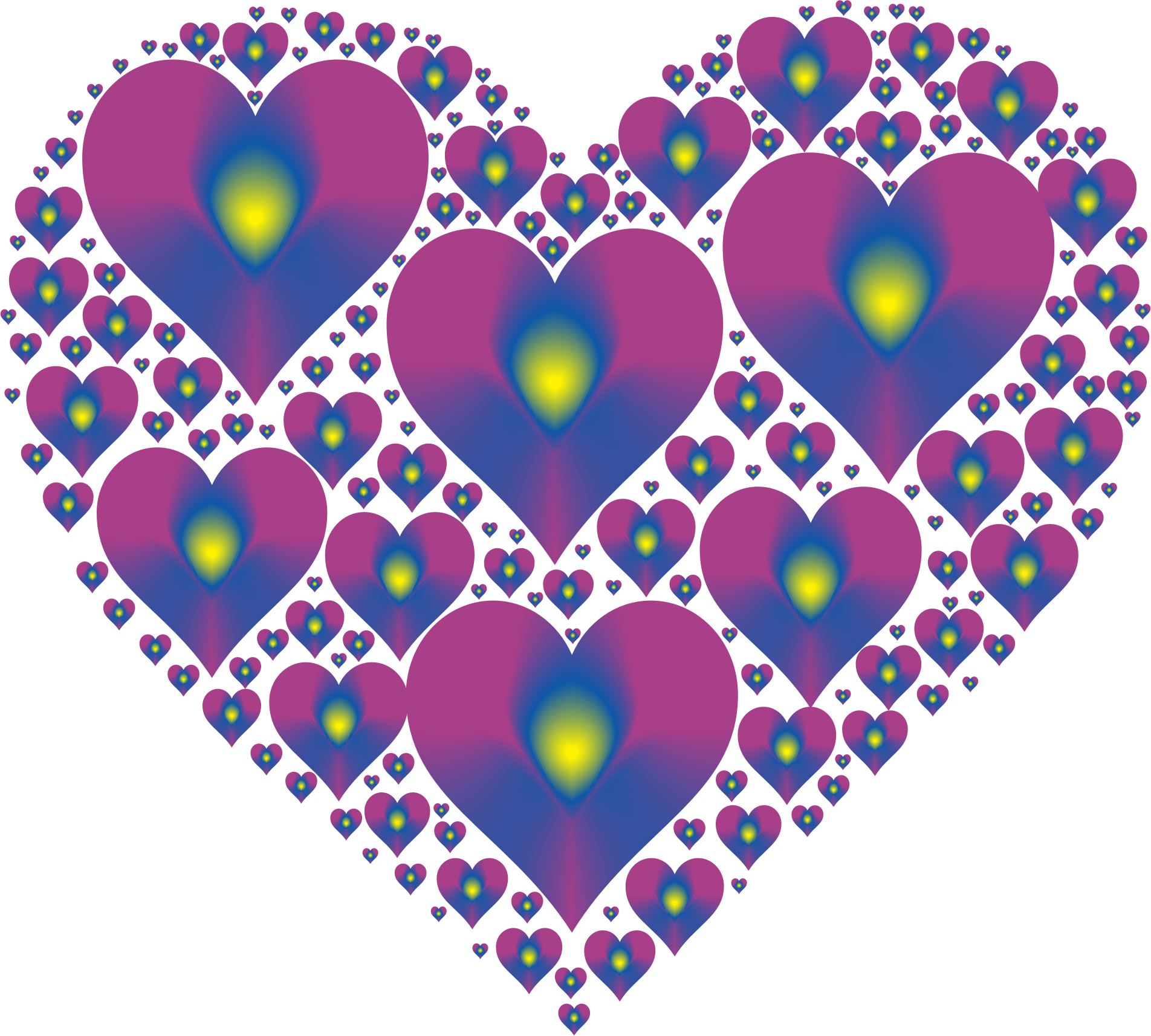 Hearts In Heart Rejuvenated 16 No Background - Openclipart