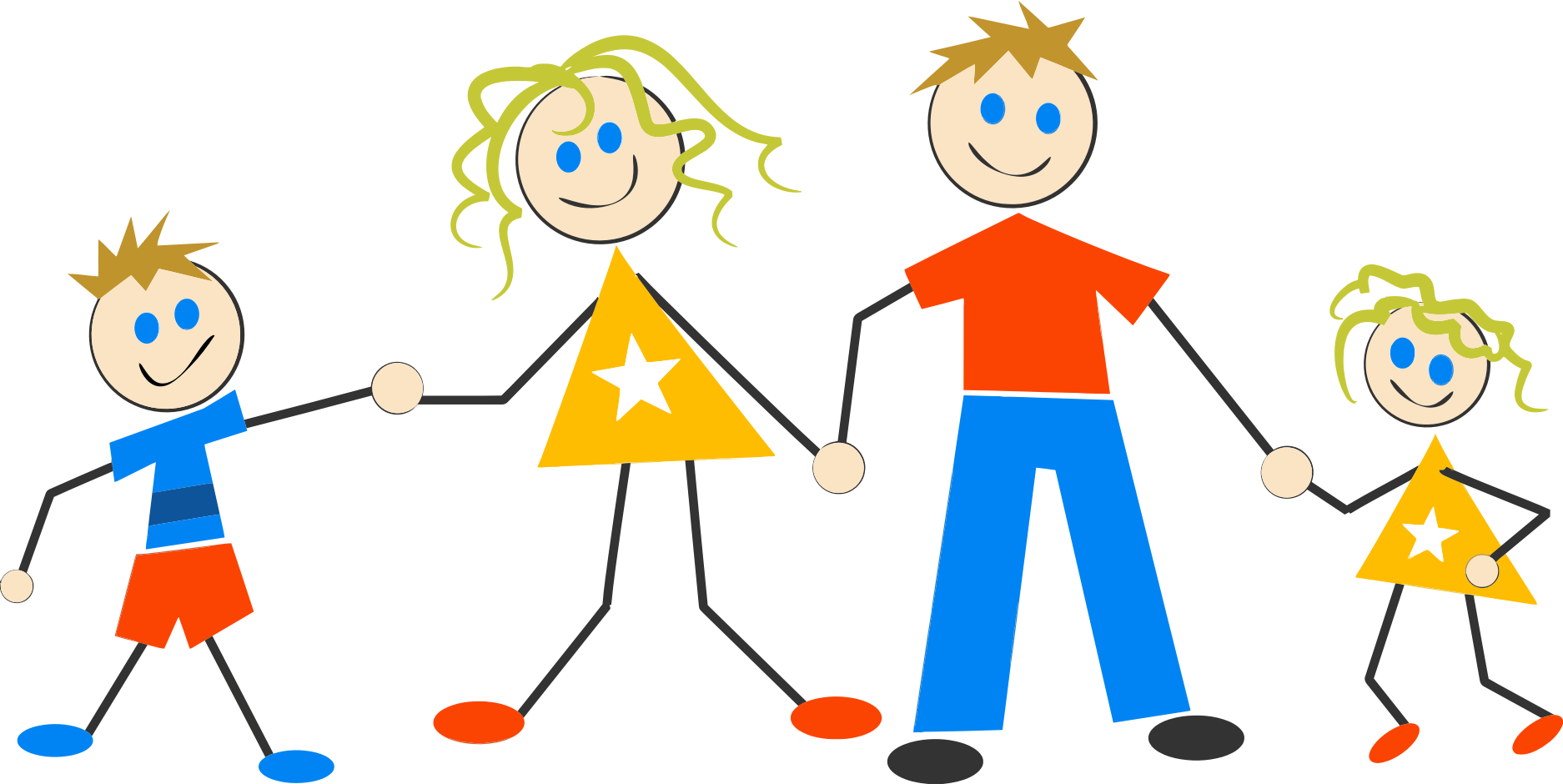 big and small family clipart of 4