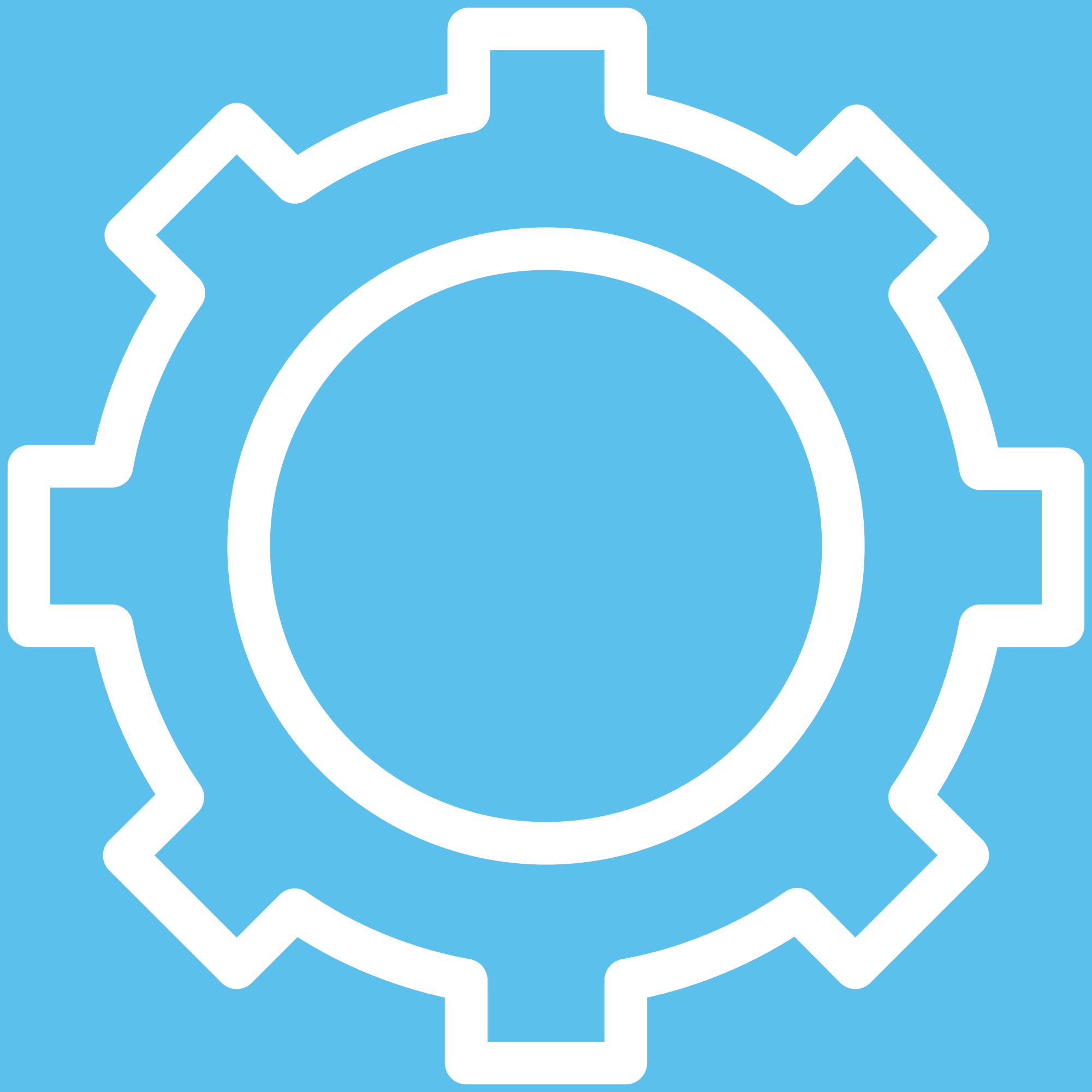 gear icon blue