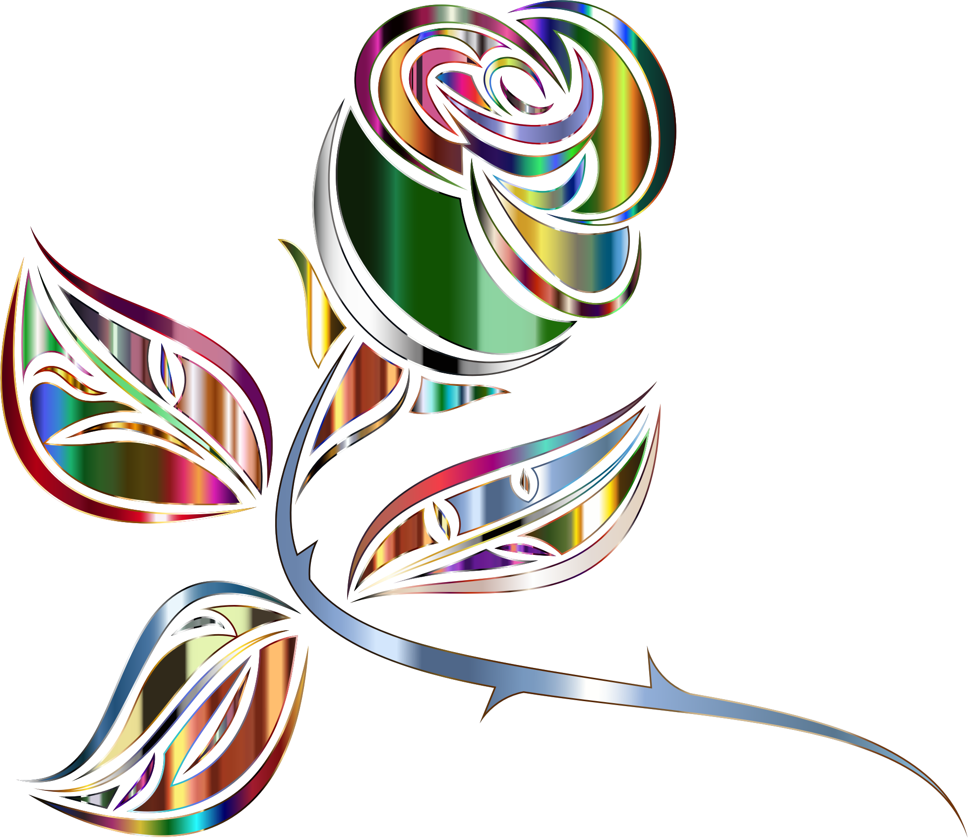 Prismatic Rainbow Rose