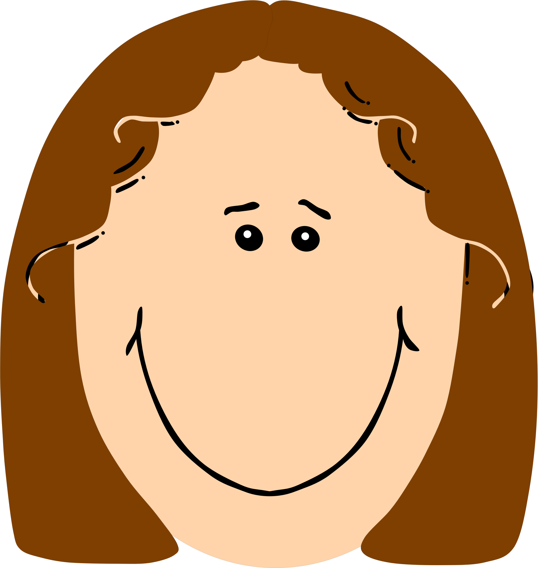 clipart girl with brown hair