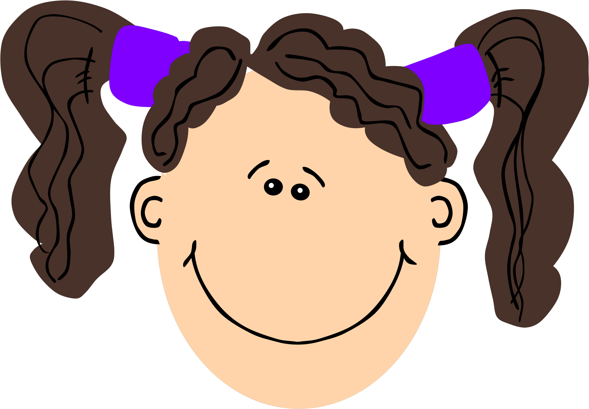 clipart girl with brown hair