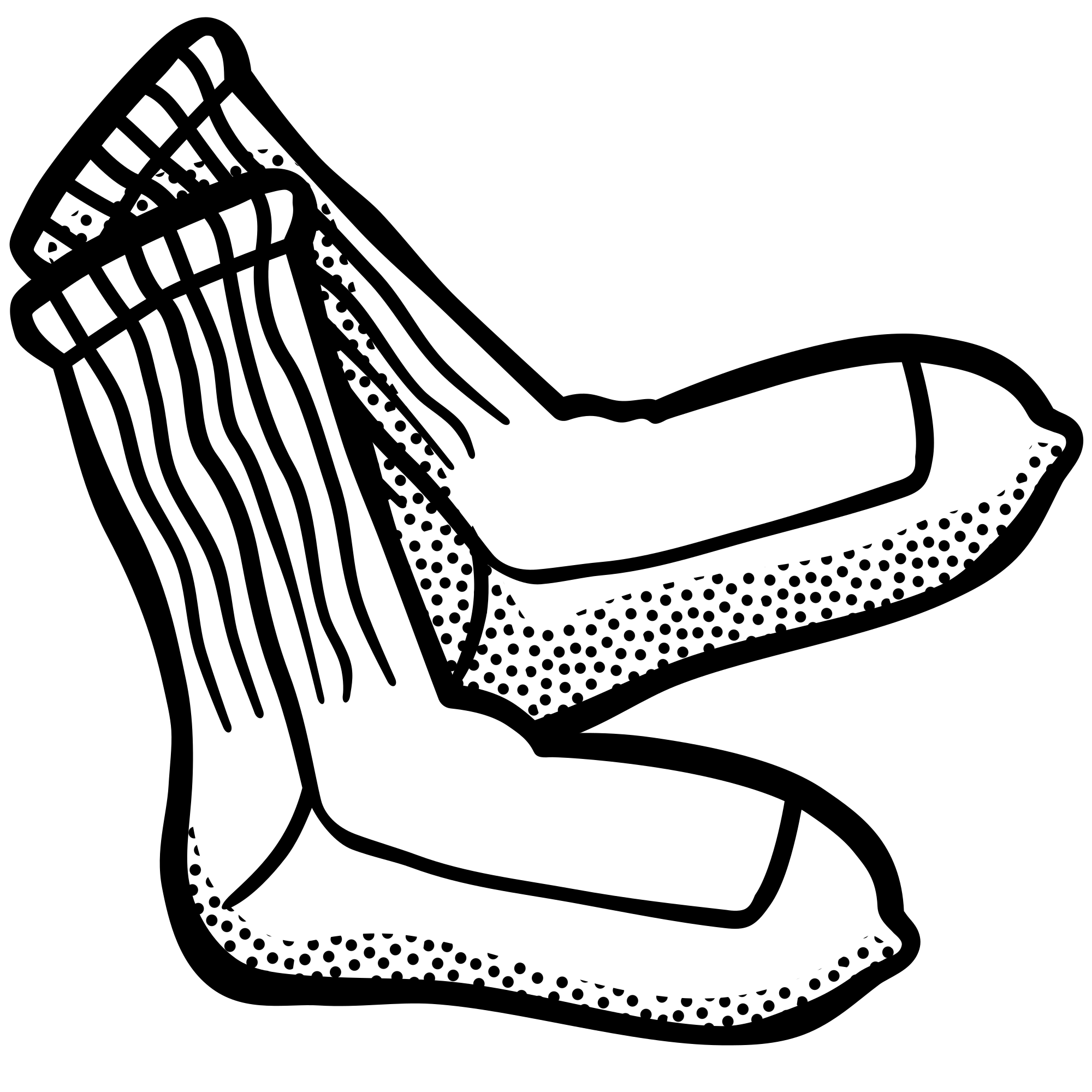 big sock clipart black and white