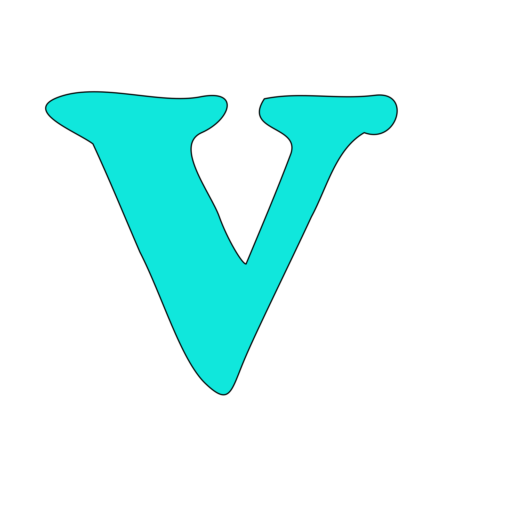 lowercase bubble letter v