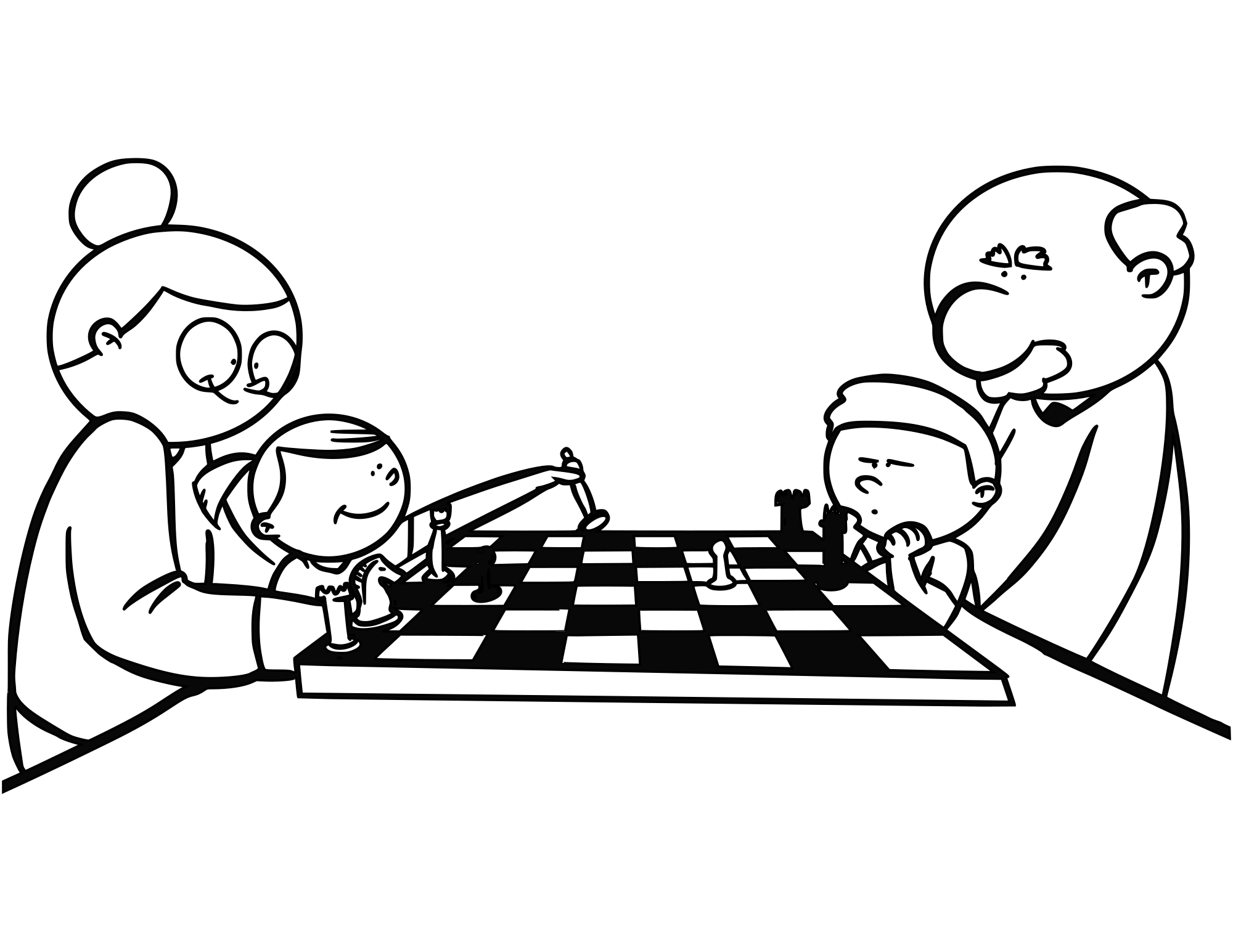 Chess coloring book / Dibujo Ajedrez para colorear -10- - Openclipart