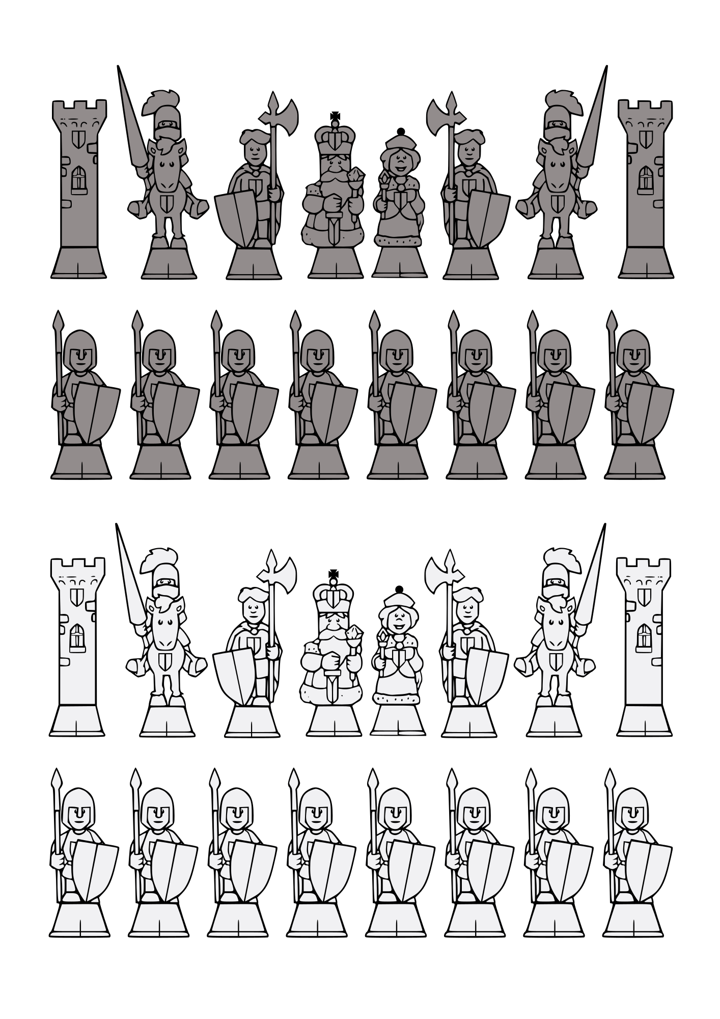 DG-RA Style Chess Pieces Set - Openclipart