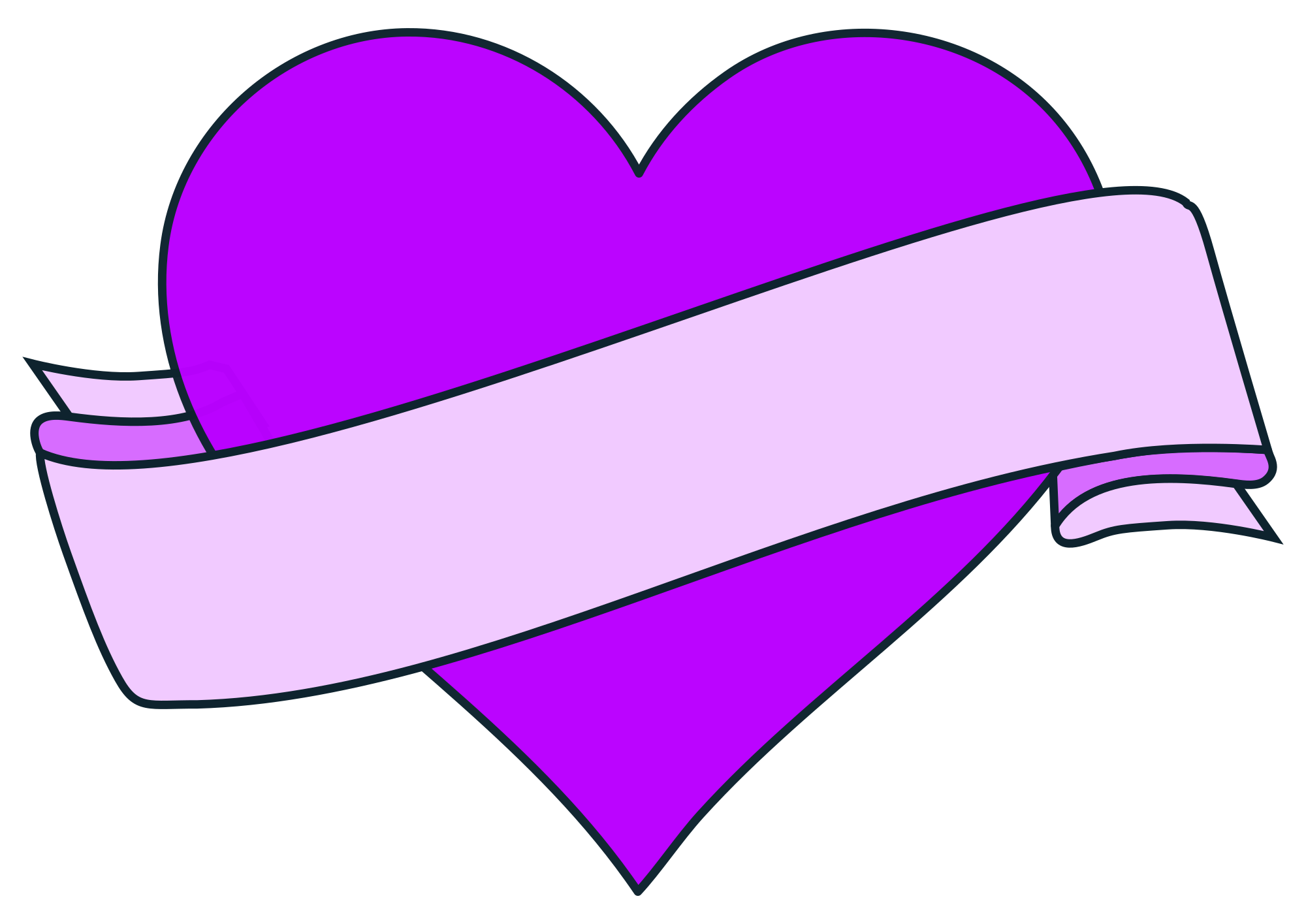 heart with ribbon banner