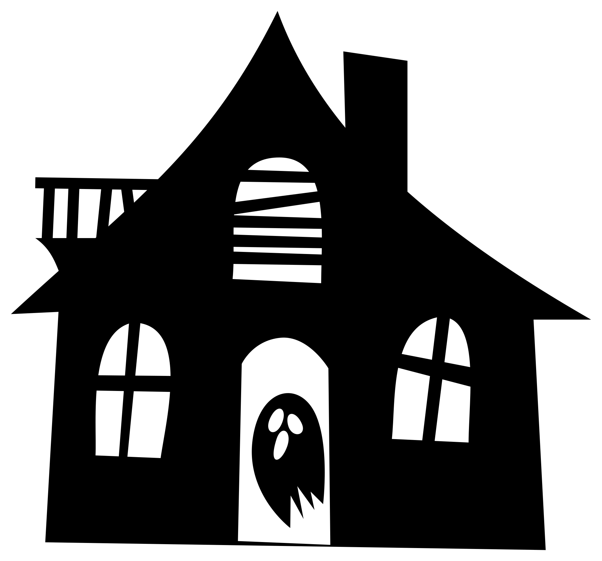 spooky house silhouette