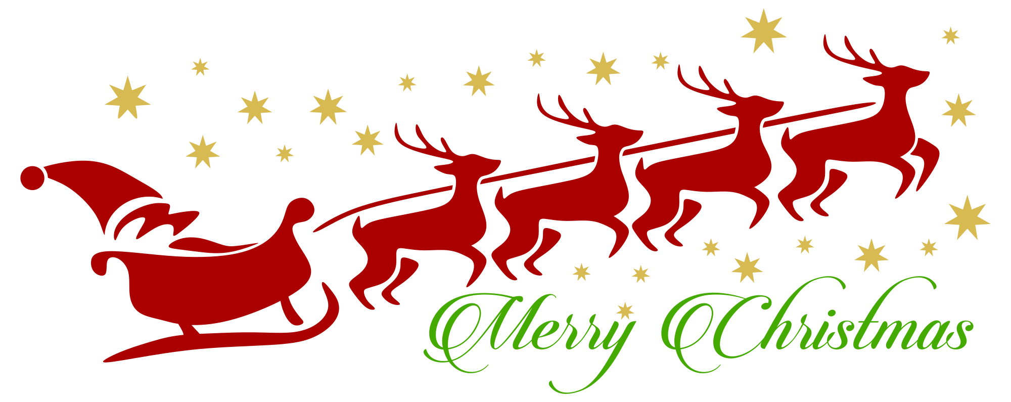 santa and reindeer clipart