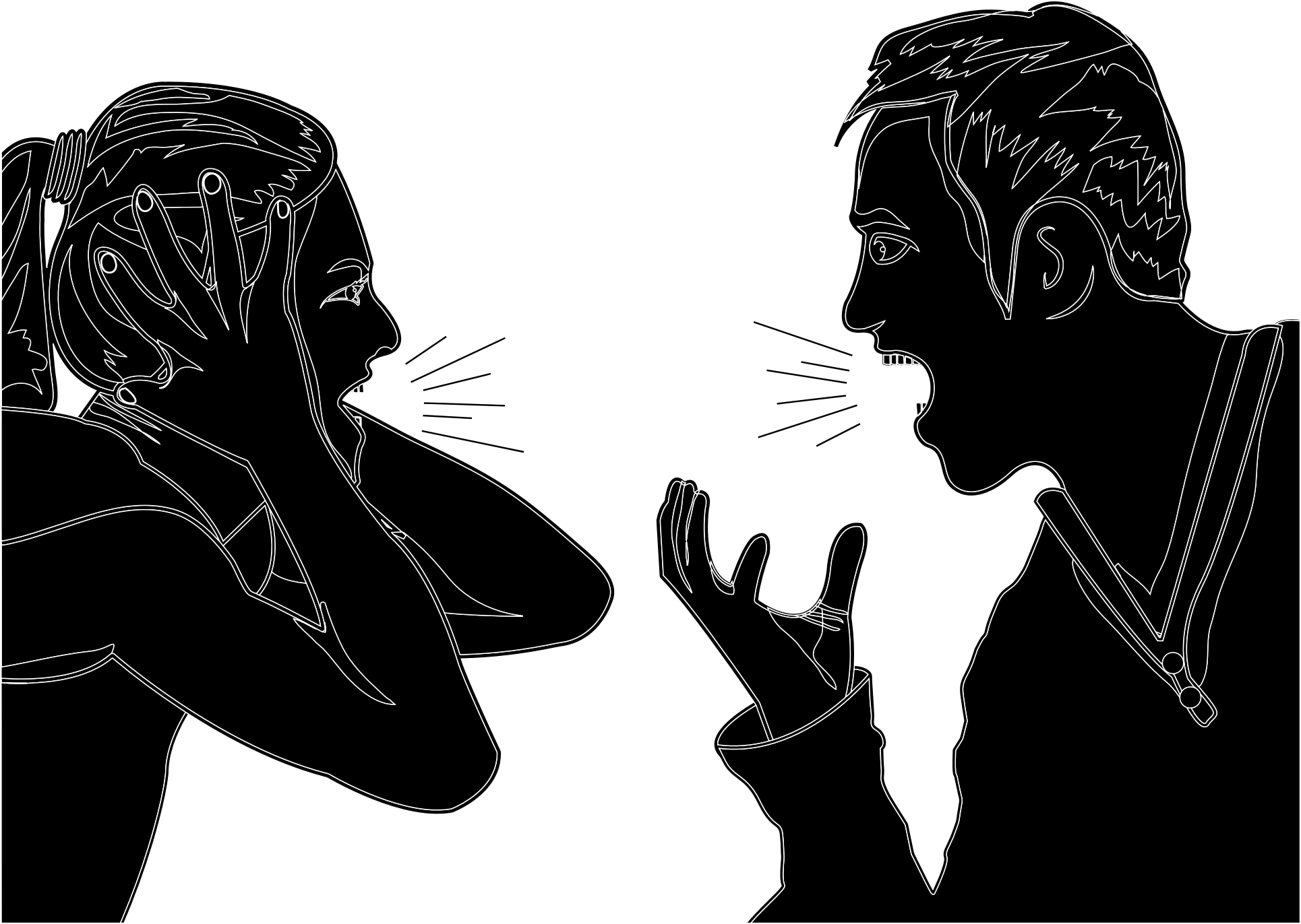 Men Arguing Silhouette