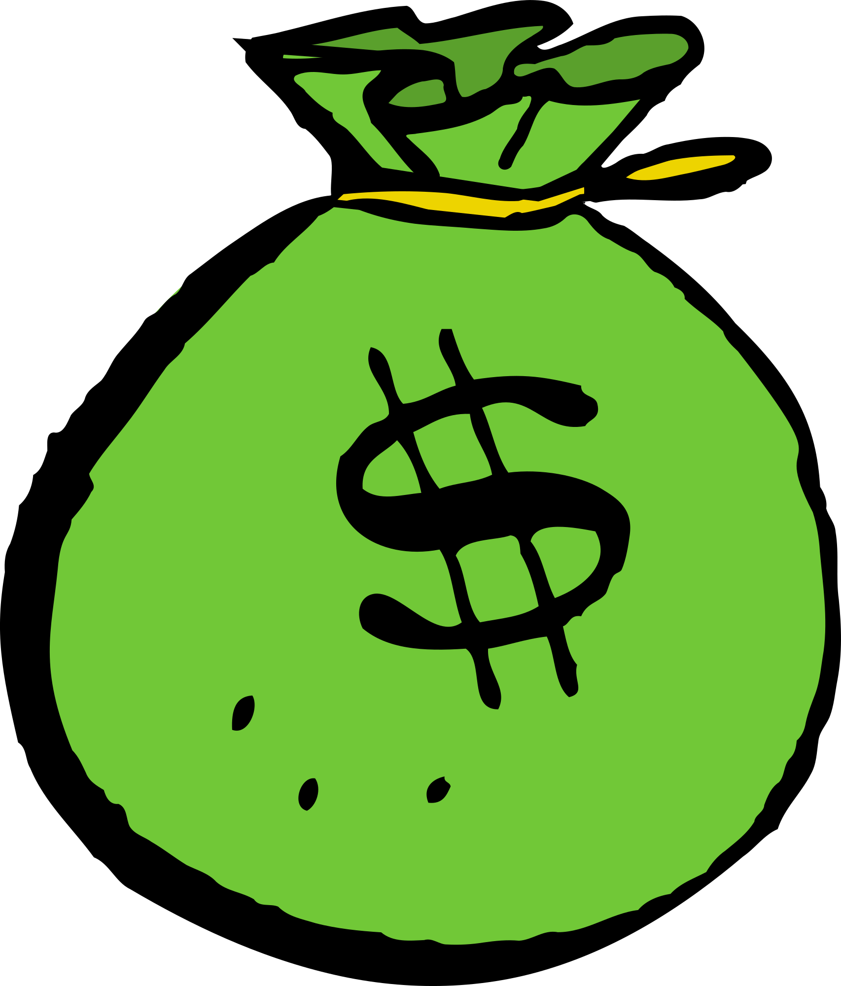 Green Money Bag Openclipart