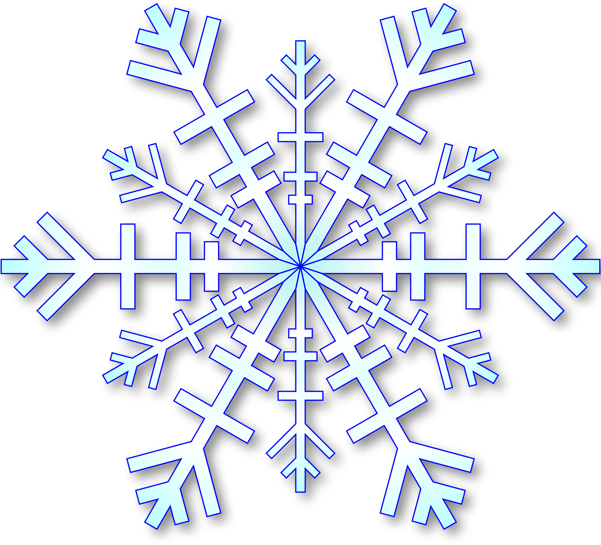 Silhouette of a simple snowflake. Blue snowflake pattern linear.Snow  element 16637362 PNG