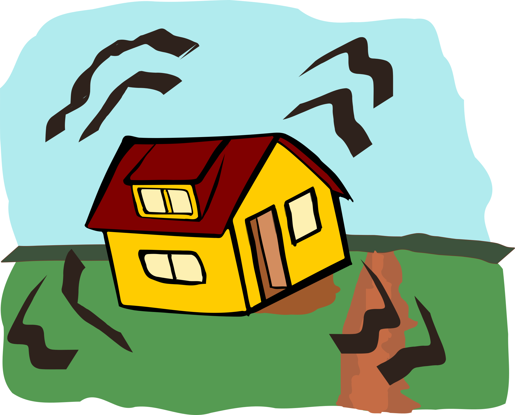 earthquake cartoon clipart