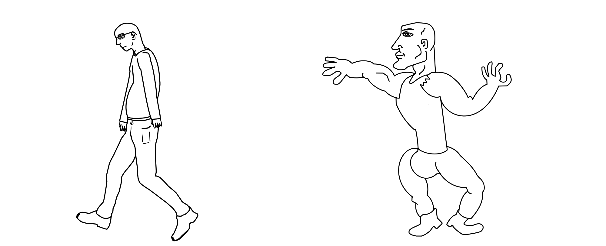 Virgin vs. Chad basic template - Openclipart