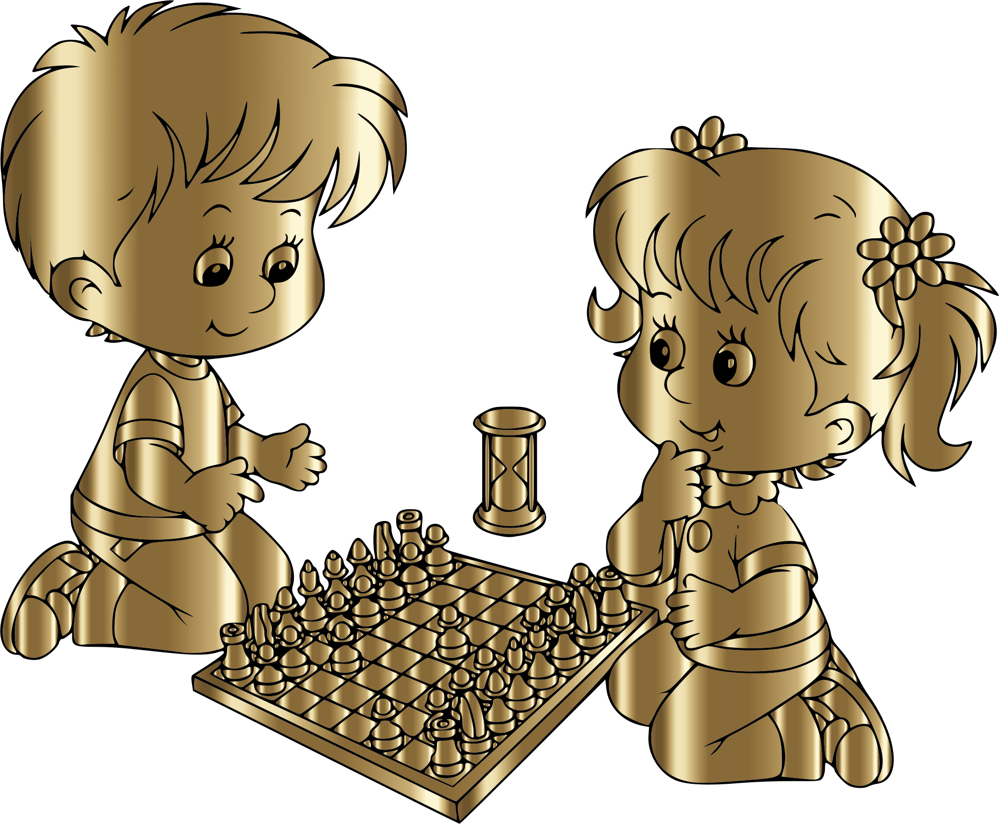 Chess coloring book / Dibujo Ajedrez para colorear -8- - Openclipart