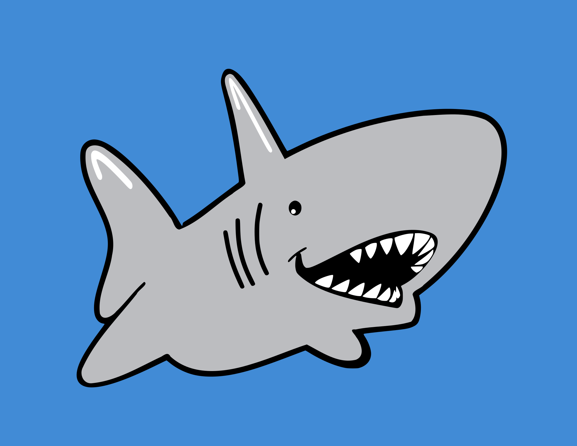 happy cartoon shark