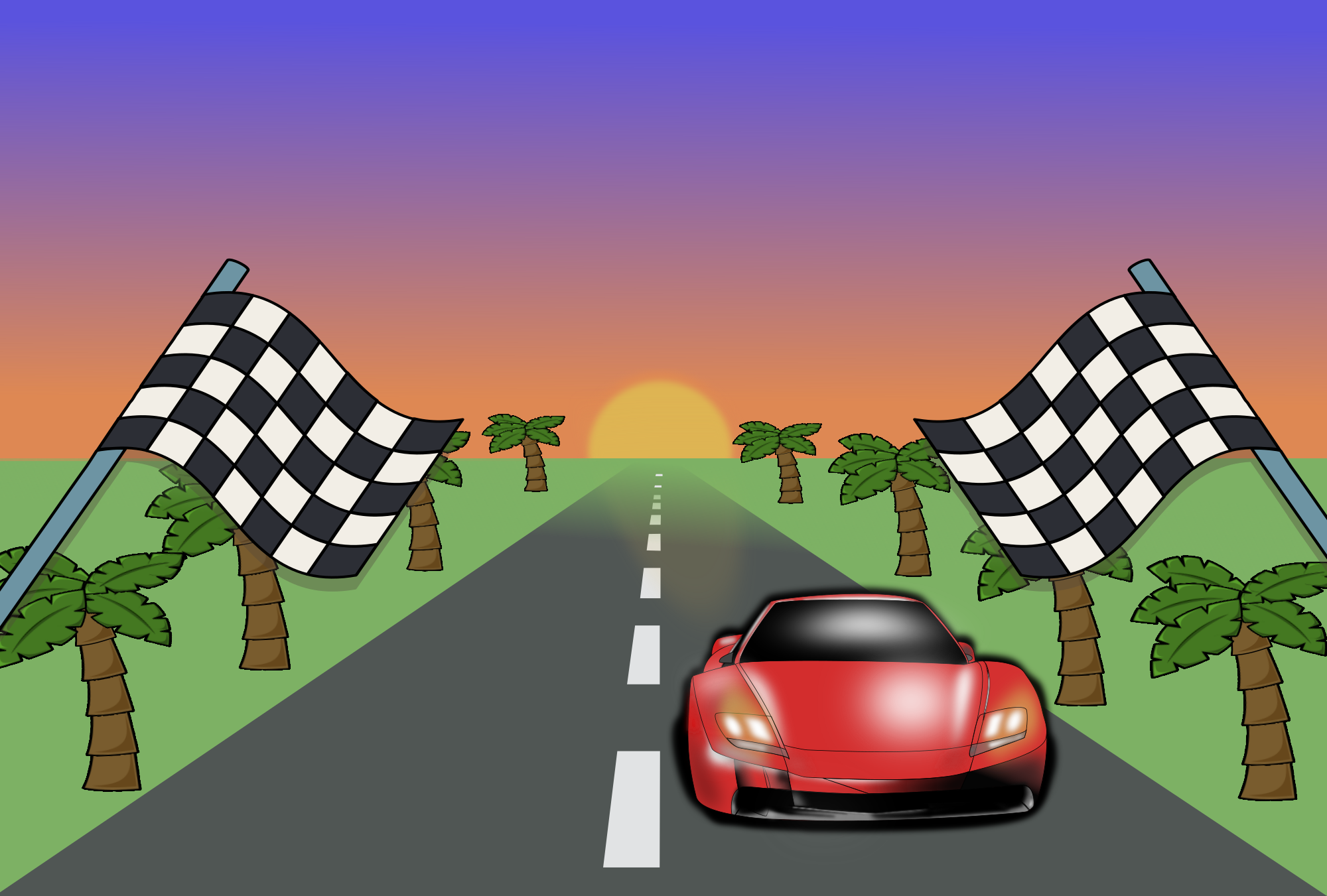 Race car driving road online platform video game Vector Image