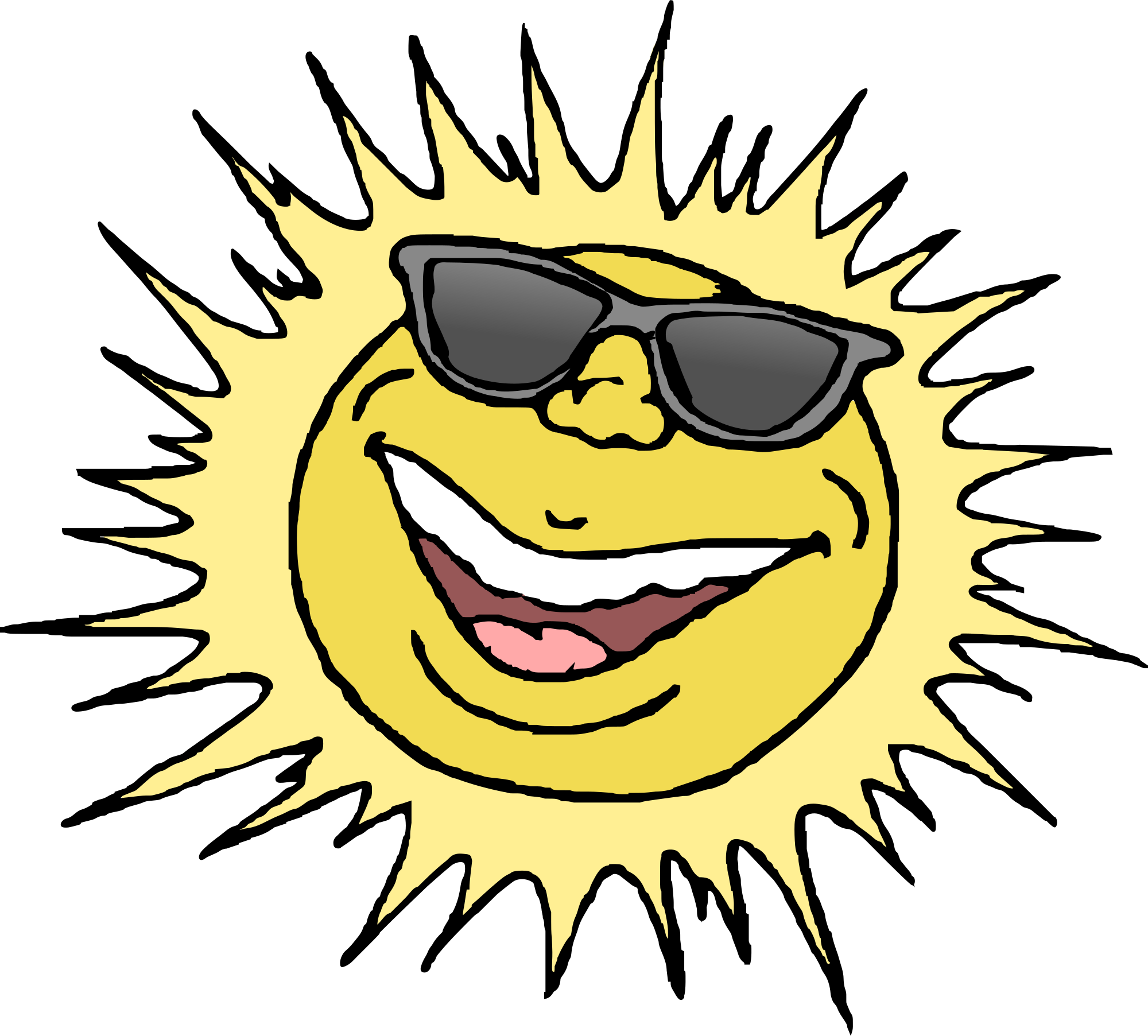 sun with sunglasses clipart transparent