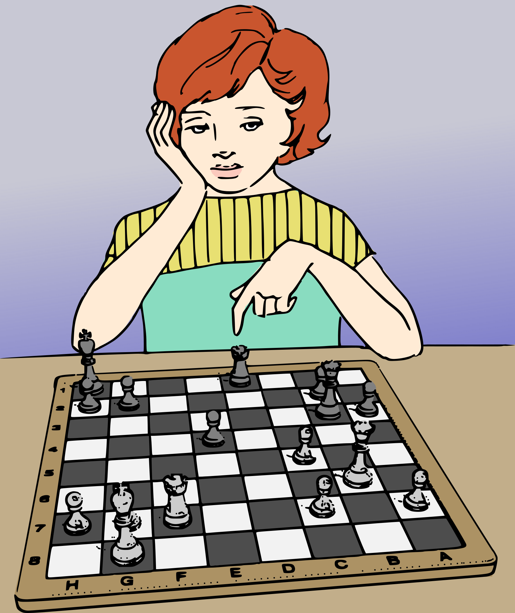 Chess coloring book / Dibujo Ajedrez para colorear -10- - Openclipart